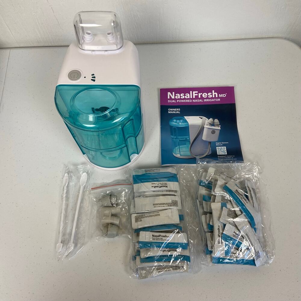 Nasal Fresh MD Powered Saline Nasal Irrigation Premium Bundle With Case